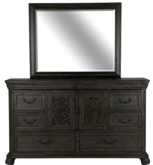 Magnussen Home® Bellamy Peppercorn 2-Door Dresser and Mirror-3