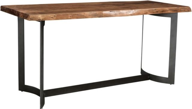 Moe's Home Collection Bent Smoked Counter Height Dining Table with Black Metal Trestle Base-0