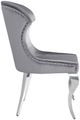 Coaster® Cheyanne 2-Piece Grey/Polished Chrome Upholstered Dining Side Chair Set-3