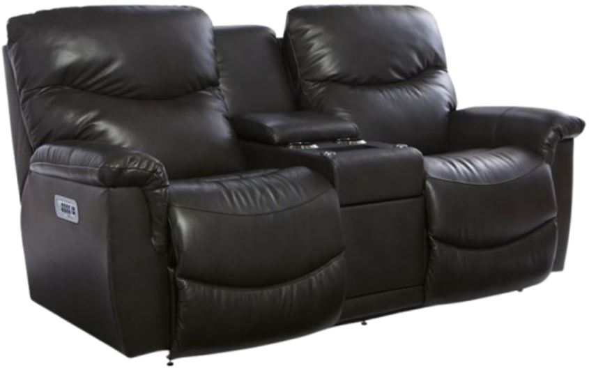 La-Z-Boy® James Charcoal Leather Power Reclining Loveseat with