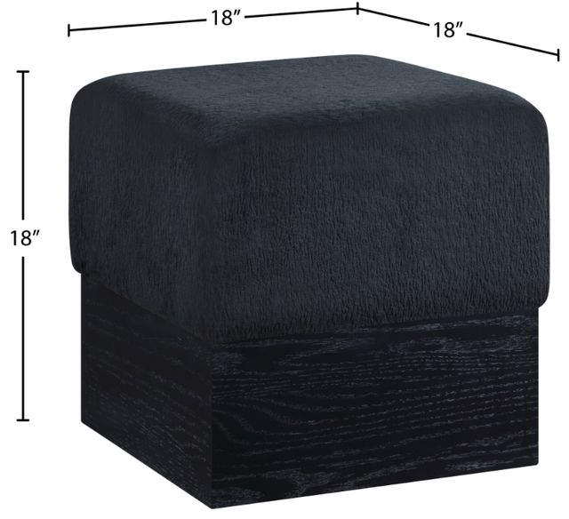 Meridian Furniture Havre Black Upholstered Ottoman-3