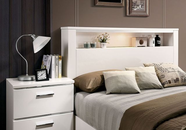 Furniture of America® Malte White Eastern King Bed-1