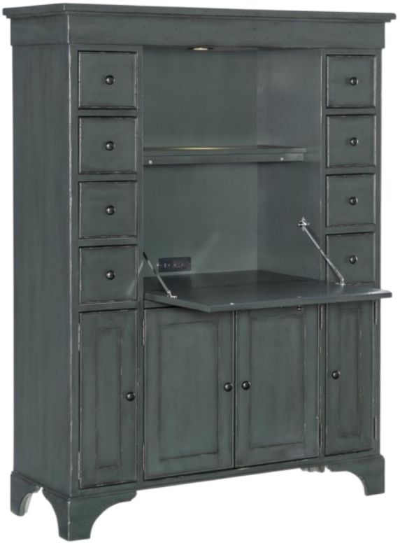 Legacy Classic Vintage Market Mallard Green Secretary Cabinet-4