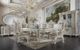 ACME Furniture Vanaheim Glass Top Dining Table with Antique White Base-1