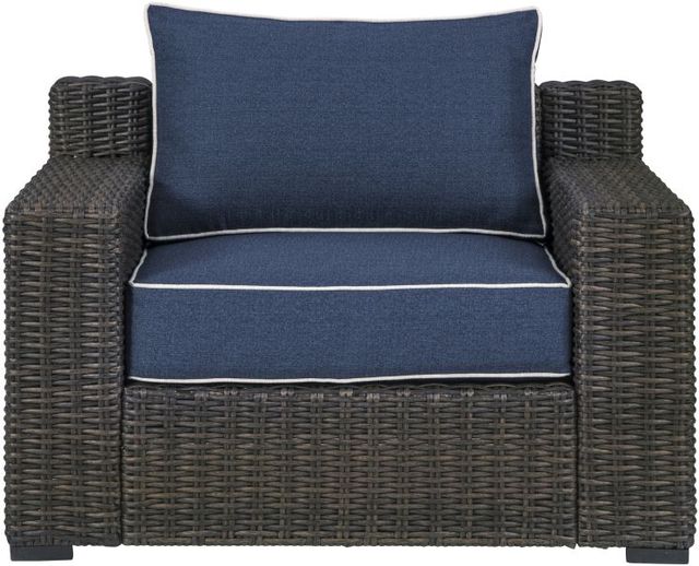 Signature Design by Ashley® Grasson Lane Brown/Blue Lounge Chair with Cushion-1