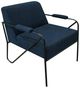 International Furniture Direct Lotus Blue Navy/Matte Black Accent Chair-0