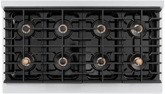 ZLINE Paramount Autograph Edition 48" Stainless Steel Pro Style Gas Range with White Matte Door and Matte Black Accents-2