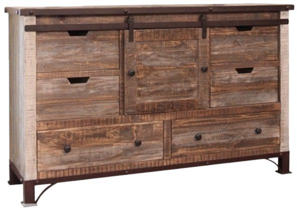 International Furniture Direct Antique Brown Dresser