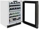 ZLINE Autograph Edition Touchstone 24 " 4.8 Cu. Ft. Black Stainless Steel Dual Zone 44 Bottle Wine Cooler with Glass Door and Polished Gold Helix Handle-4