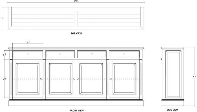 Bramble Customizable Hudson 4-Door Sideboard-1