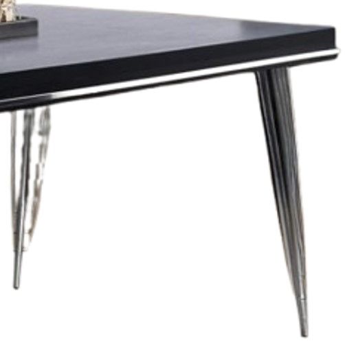 New Classic® Home Furnishings Ava Black Dining Table with Stainless Steel Base-2