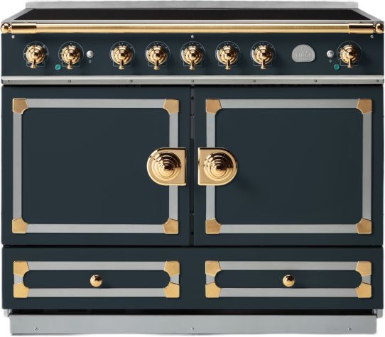 La Cornue CornuFé 90 Albertine 36" Quintessential Teal Pro Style Induction Range with Polished Brass Trim-0