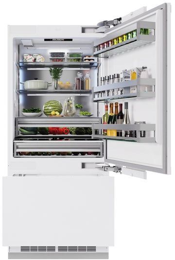 ZLINE Autograph Edition 36" 19.8 Cu. Ft. Panel Ready Built In Bottom Freezer Refrigerator with Matte Black Accents-3