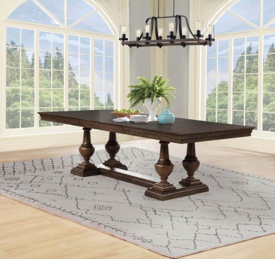 Coaster® Ridgewell Dark Oak Trestle Dining Table-1