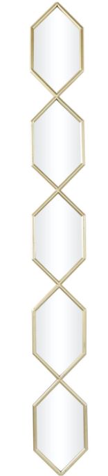 Deco Marche Gold Slim Stacked Chain 5-Layer Wall Mirror with Trellis Pattern-0