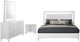 Coaster® Cassia 4-Piece White High Gloss Eastern King Bedroom Set-0