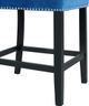 Elements International Francesca Blue Velvet Counter Chair-4