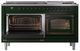 Ilve® Nostalgie II Noblesse 60'' Emerald Green Pro Style Dual Fuel Range with Burnished Trim-3