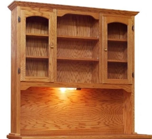 Wolfcraft Furniture Classic Brown 54" Desk with Tall Desk Hutch-1