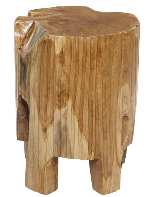 Deco Marche Brown Tree Stump Accent Table-1