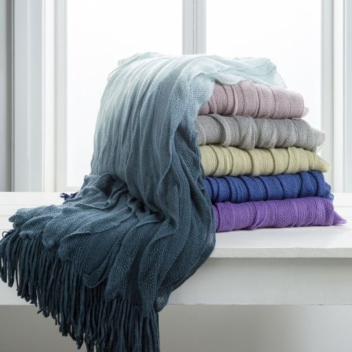 Surya Toya Teal 50"x60" Throw Blanket-4