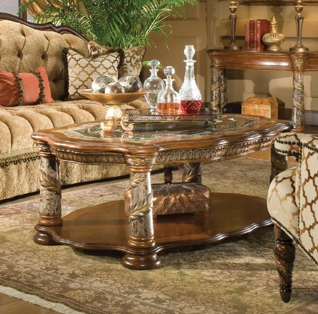 Michael Amini® Villa Valencia Classic Chestnut Cocktail Table-1