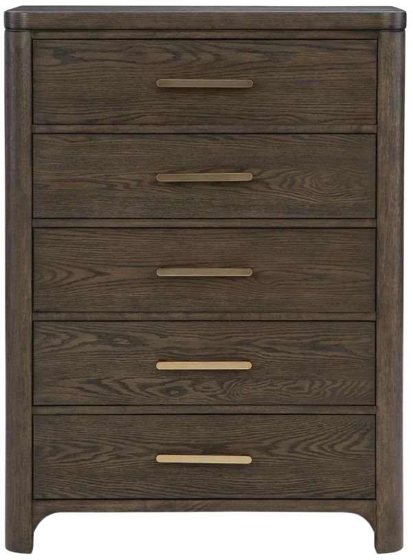Signature Design by Ashley® Radkin Burnished Brown 5-Drawer Chest-2