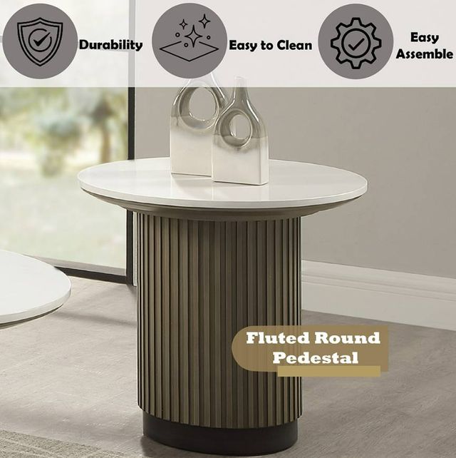 ACME Furniture Clayten White End Table with Light Oak Base-3