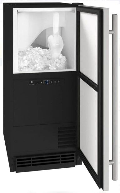 U-Line® Black/White 15" Clear Cube Ice Maker-1