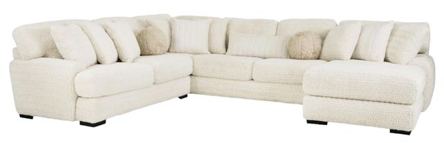 Albany Industries 3-Piece Doodle Ivory Right-Arm Facing Chaise Sectional -0