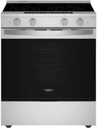 Whirlpool® 30" Fingerprint Resistant Stainless Steel Slide-In Electric Range with Air Cooking Technology, No Preheat Air Fry, WipeClean™ Coating, Steam/Self Clean and High Speed Preheat