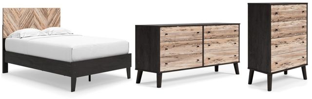 Signature Design by Ashley® Piperton 3-Piece Two-tone Brown/Black Queen Panel Platform Bed Set-0