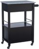 Linon Mitchell Black Kitchen Cart with Granite Top-5