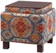 Olliix by Madison Park Red Shelley Square Storage Ottoman with Pillows-3
