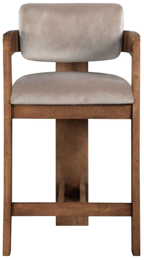 Meridian Furniture Sacha Taupe/Brown Upholstered Counter Stool-1