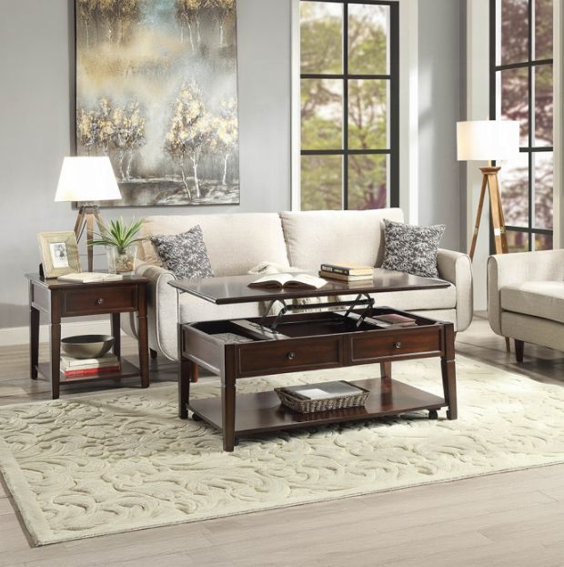 ACME Furniture Malachi Walnut Coffee Table with Lift Top-1