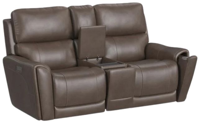 Flexsteel® Carter Cappuccino Power Reclining Loveseat with Console-3