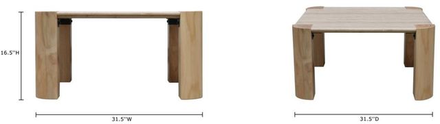 Nest Home Collections Esme Nordic Natural/Sabbia Travertine 31" Square End Table-2