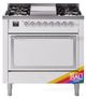 Ilve® Nostalgie II Noblesse 36'' Custom RAL Color Pro Style Dual Fuel Range with Chrome Trim-0
