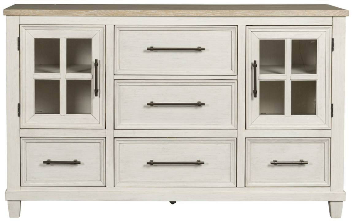 Benchcraft® Shaybrock Antique White/Brown Dresser| Langlois
