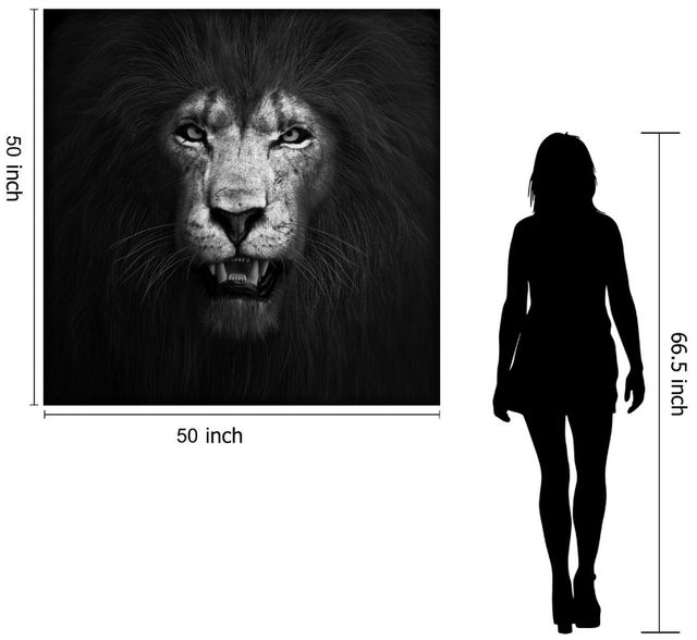 Classy Living Lion Black and White Wall Art-2
