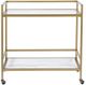 Olliix by Martha Stewart Antique Gold Lionel Two Tier Bar Cart on Wheels-0