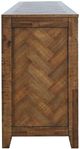 Jofran Inc. Fairview Oak 60" Electric Fireplace Media Console with Logset-4