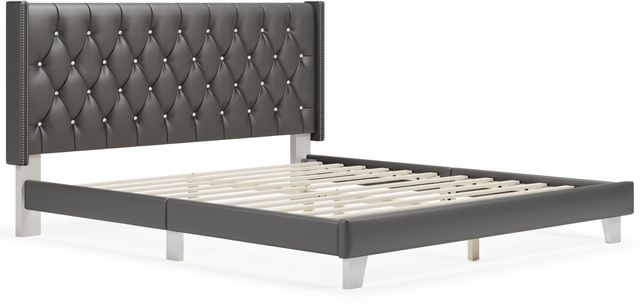 Signature Design by Ashley® Vintasso Metallic Gray King Upholstered Bed-3