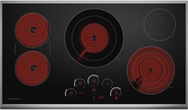 Monogram® 36" Stainless Steel Touch Control Electric Cooktop-3