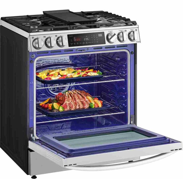 LG 30" PrintProof™ Stainless Steel Slide In Dual Fuel Range-2