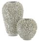 Currey & Company Swirl White/Gold Large Vase-2