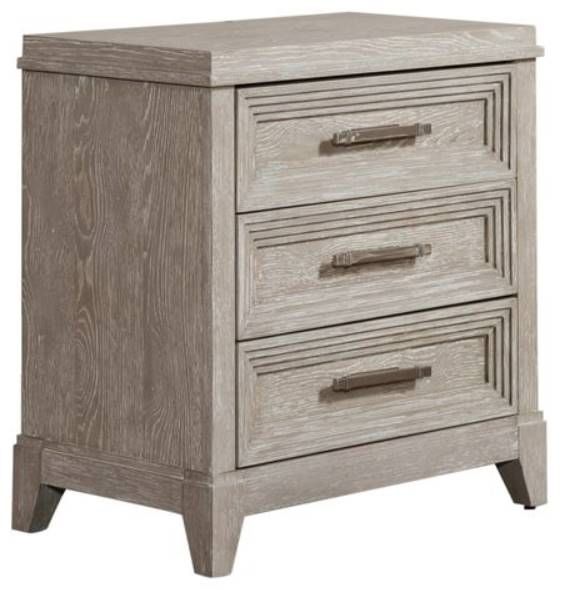 Liberty Furniture Belmar 4-Piece Silver Champagne/Washed Taupe California King Panel Bedroom Set-4