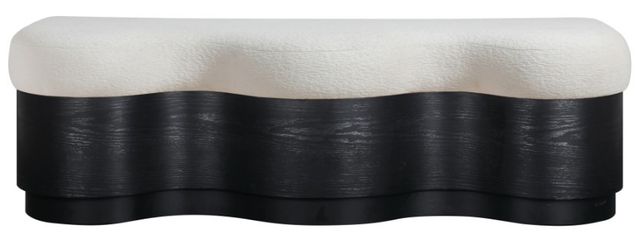 Meridian Furniture Savoy Cream/Black Upholstered Bench-1