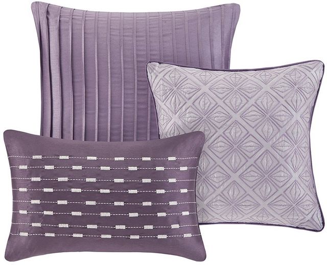 Olliix by Madison Park Biloxi 7 Piece Purple California King Comforter Set-2